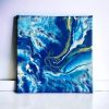 Blaues abstraktes Gemälde 25x25 Einzelstück